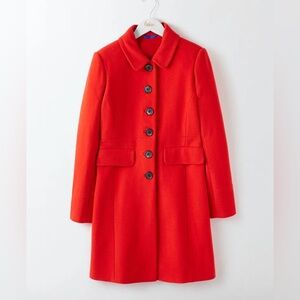 Boden Sophia red longline coat Size 6